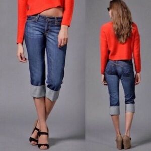 Women's AG Adriano Goldschmied Blue Denim Shorty Cuff Jean 26